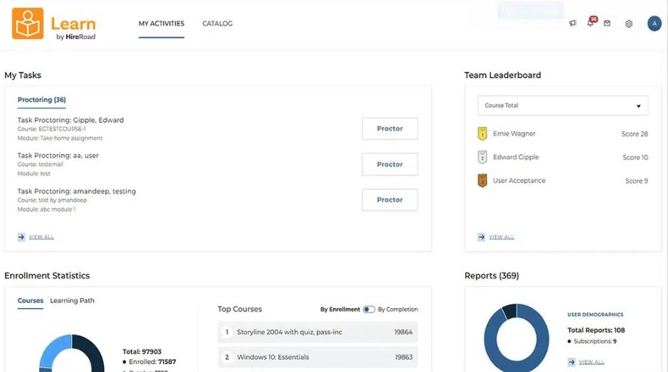 screenshot of Learn by HireRoad